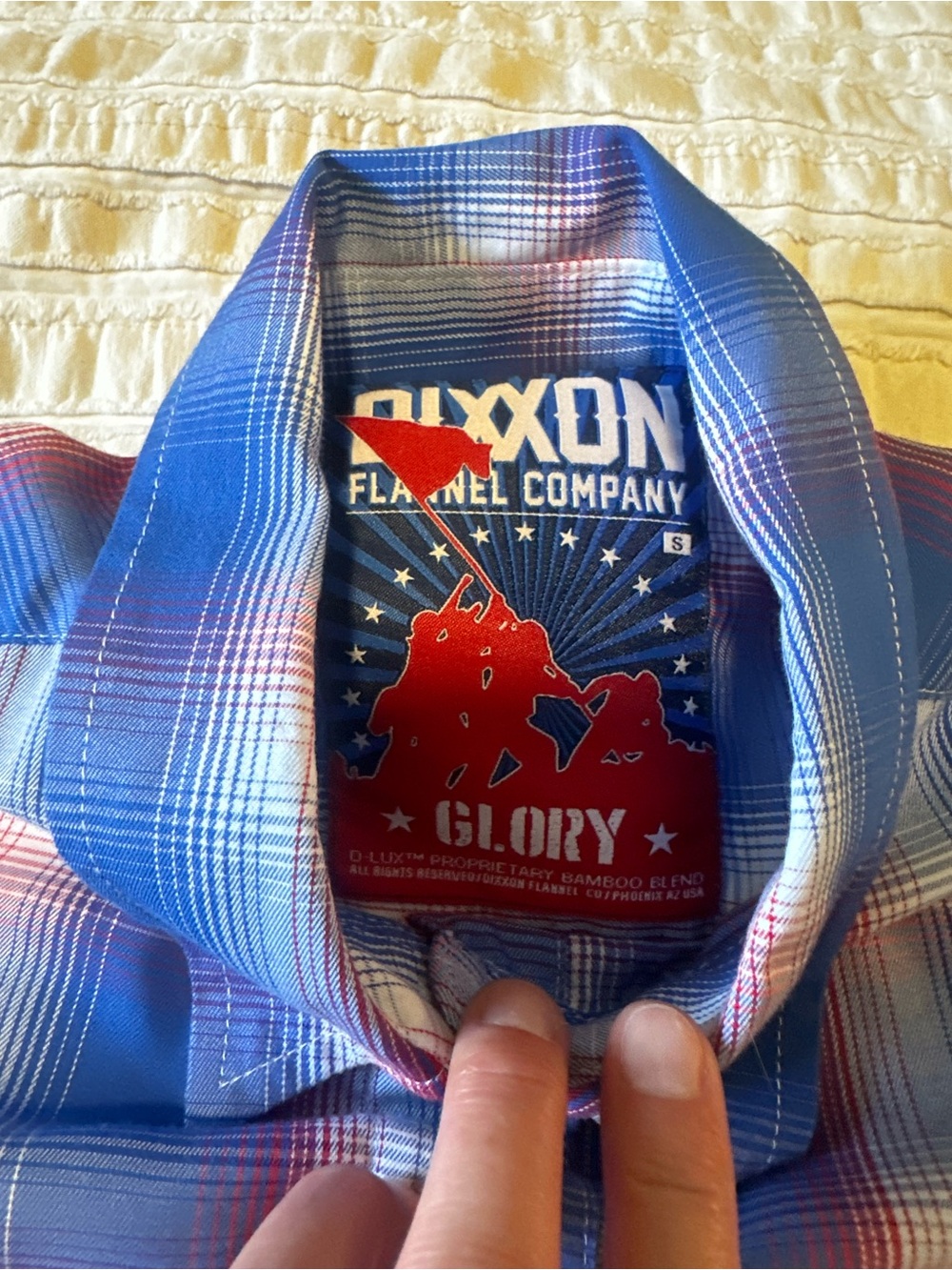 DIXXON Blue Red Plaid Short Sleeve Button-Down Shirt - Picture 2 of 4